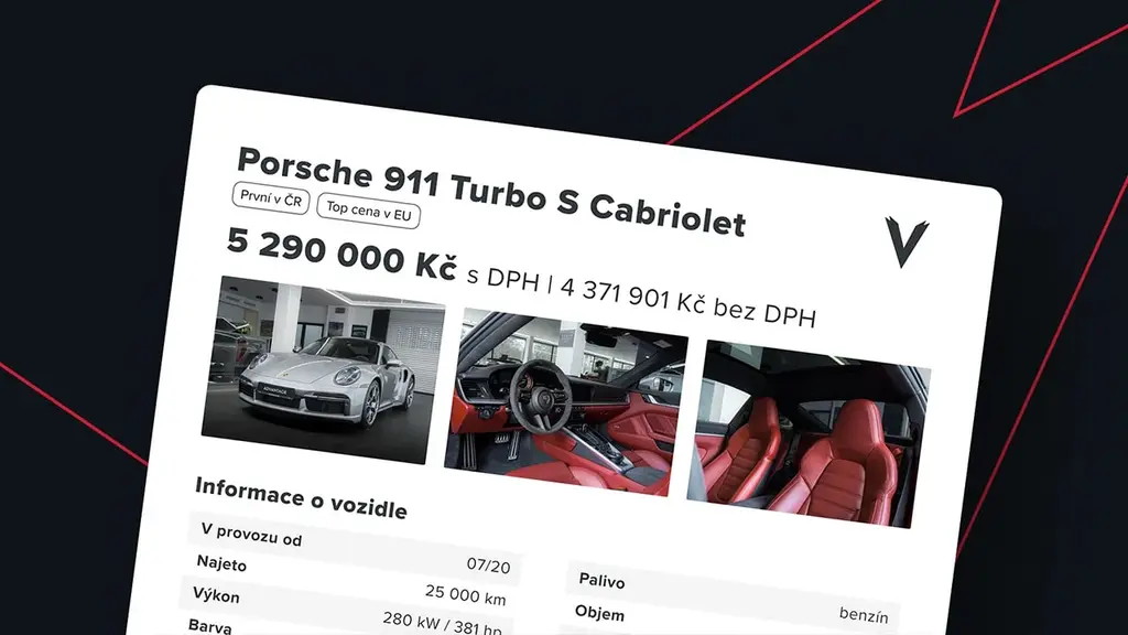 Online nabídka vozu Porsche 911 Turbo S Cabriolet s cenou, fotografiemi a technickými údaji z aplikace Advantage Cars